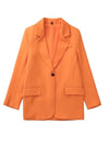 Women Blazers Set Women's Office Suit Coat Vintage Long Sleeve Jacket-Wear To Work Sets-Arimonz-Tops-Orange-XS-Arimonz
