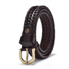 Women Braided Genuine Leather Belts Vintage Webbing Handmade Belts-Belts-Arimonz-Coffee-85cm/34inches-Arimonz