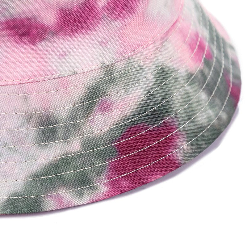 Women Bucket Hats Double-sided Wear Tie-Dye Printing Summer Women Cap-Bucket Hats-Arimonz-Arimonz