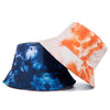 Women Bucket Hats Double-sided Wear Tie-Dye Printing Summer Women Cap-Bucket Hats-Arimonz-Navy Blue Orange-Arimonz