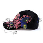 Women Butterflies Flower Embroidery Caps Women Casual Snapback Cap-Women's Caps-Arimonz-Arimonz