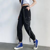 Women Cargo Pants Harem Pants Pockets Jogger Trousers With Chain Pants-Pants-Arimonz-Arimonz