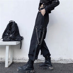 Women Cargo Pants Harem Pants Pockets Jogger Trousers With Chain Pants-Pants-Arimonz-Arimonz