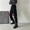 Women Cargo Pants Ribbon Pocket Jogger Elastic Waist Females Trousers-Pants-Arimonz-Red Black-XS-Arimonz