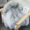 Women Denim Fur Hooded Coat Casual Jackets Single Breasted Outwear-Fuzzy Jackets-Arimonz-Arimonz