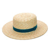 Women Fashionable Velvet Ribbon Straw Hat Flat Top Summer Sun Hats-Summer Hats-Arimonz-Arimonz