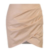 Women Faux Leather Skirt Pleated Black High Waist Slim Mini Skirt-Skirts-Arimonz-Arimonz