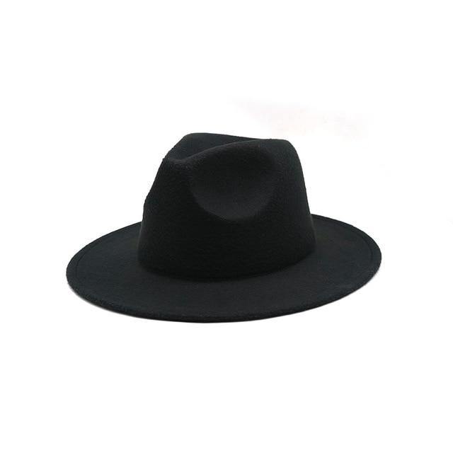 Women Felt Hat Fedoras Brim Hats For Women British Style Vintage Hats-Hats-Arimonz-Black-Arimonz