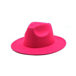 Women Felt Hat Fedoras Brim Hats For Women British Style Vintage Hats-Hats-Arimonz-Fuschia Pink-Arimonz