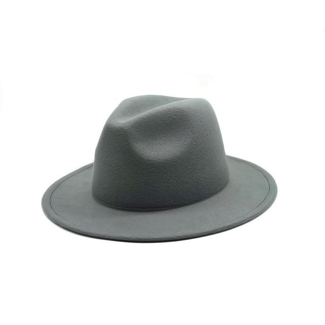 Women Felt Hat Fedoras Brim Hats For Women British Style Vintage Hats-Hats-Arimonz-Gray-Arimonz