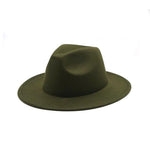 Women Felt Hat Fedoras Brim Hats For Women British Style Vintage Hats-Hats-Arimonz-Olive Green-Arimonz
