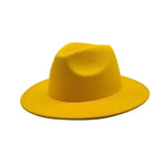 Women Felt Hat Fedoras Brim Hats For Women British Style Vintage Hats-Hats-Arimonz-Yellow-Arimonz