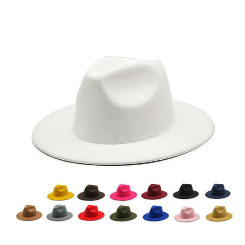 Women Felt Hat Fedoras Brim Hats For Women British Style Vintage Hats-Hats-Arimonz-Arimonz