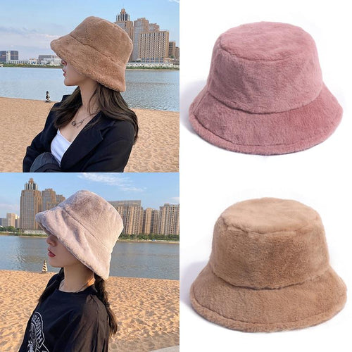 Women Felt Hat Winter Fedora Bucket Hat Women Classic Bucket Hat-Winter Hats-Arimonz-Arimonz