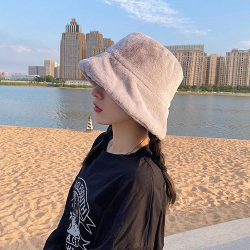 Women Felt Hat Winter Fedora Bucket Hat Women Classic Bucket Hat-Winter Hats-Arimonz-Arimonz