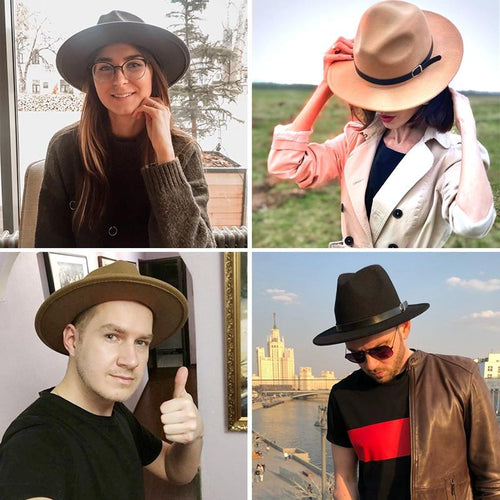Women Felt Hat Winter Fedora Hat Women Felt Hats for Women-Winter Hats-Arimonz-Arimonz