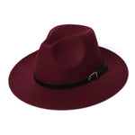 Women Felt Hat Winter Fedora Hat Women Felt Hats for Women-Winter Hats-Arimonz-Wine-54cm/21.25inches Child-Arimonz
