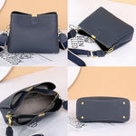 Women Genuine Leather Bag Bucket Handbag Lady Casual Shoulder Bag-Handbags-Arimonz-Arimonz