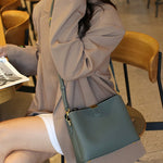 Women Genuine Leather Bag Bucket Handbag Lady Casual Shoulder Bag-Handbags-Arimonz-Arimonz