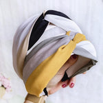 Women Hairband Wide Side Headband Cross Knot Classic Striped Headwear-Hair Accessories-Arimonz-Arimonz