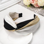 Women Hairband Wide Side Headband Cross Knot Classic Striped Headwear-Hair Accessories-Arimonz-black hairband-Arimonz