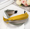 Women Hairband Wide Side Headband Cross Knot Classic Striped Headwear-Hair Accessories-Arimonz-yellow hairband-Arimonz