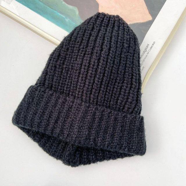 Women Hat Knitted Winter Warm Cap Female Knitting Multicolor Big Hat-Hats-Arimonz-Black-Arimonz