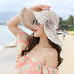 Women Hat Style Flower Packable Large Wide Brim Hat Adjustable Hat-Summer Hats-Arimonz-Arimonz