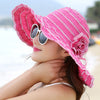 Women Hat Style Flower Packable Large Wide Brim Hat Adjustable Hat-Summer Hats-Arimonz-Arimonz