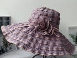 Women Hat Style Flower Packable Large Wide Brim Hat Adjustable Hat-Summer Hats-Arimonz-Dark Purple-Arimonz