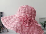 Women Hat Style Flower Packable Large Wide Brim Hat Adjustable Hat-Summer Hats-Arimonz-Fresh Pink-Arimonz