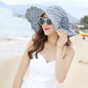 Women Hat Style Flower Packable Large Wide Brim Hat Adjustable Hat-Summer Hats-Arimonz-gray-Arimonz