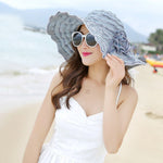 Women Hat Style Flower Packable Large Wide Brim Hat Adjustable Hat-Summer Hats-Arimonz-gray-Arimonz