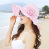 Women Hat Style Flower Packable Large Wide Brim Hat Adjustable Hat-Summer Hats-Arimonz-Light Pink-Arimonz