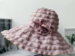 Women Hat Style Flower Packable Large Wide Brim Hat Adjustable Hat-Summer Hats-Arimonz-Light Purple-Arimonz