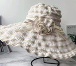 Women Hat Style Flower Packable Large Wide Brim Hat Adjustable Hat-Summer Hats-Arimonz-white-Arimonz