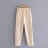 Women High Waist Black Faux Leather Pants Loose Pencil Elegant Trouser-Pants-Arimonz-Arimonz
