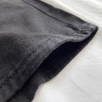 Women High Waisted Denim Jean Black White Solid Cotton Zipper Fly-Denim Shorts-Arimonz-Arimonz