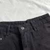 Women High Waisted Denim Jean Black White Solid Cotton Zipper Fly-Denim Shorts-Arimonz-Arimonz