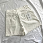 Women High Waisted Denim Jean Black White Solid Cotton Zipper Fly-Denim Shorts-Arimonz-Arimonz