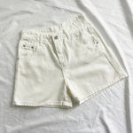 Women High Waisted Denim Jean Black White Solid Cotton Zipper Fly-Denim Shorts-Arimonz-white-26-Arimonz