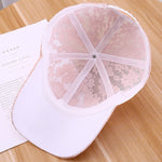 Women Hollow Lace Flower Baseball Cap Summer Breathable Mesh Sun Hat-Women's Caps-Arimonz-Arimonz
