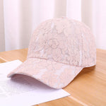 Women Hollow Lace Flower Baseball Cap Summer Breathable Mesh Sun Hat-Women's Caps-Arimonz-pink-Arimonz
