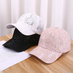 Women Hollow Lace Flower Baseball Cap Summer Breathable Mesh Sun Hat-Women's Caps-Arimonz-Arimonz