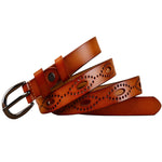 Women Hollows Genuine Leather Belt Woman For Jeans Pin Buckle Belts-Women's Belts-Arimonz-Arimonz