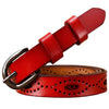 Women Hollows Genuine Leather Belt Woman For Jeans Pin Buckle Belts-Women's Belts-Arimonz-Red-90cm/35.43inches-Arimonz