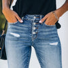 Women Jeans Blue Hight Waist Casual Ripped Streetwear Pant Jeans-Skinny Jeans-Arimonz-Arimonz