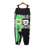 Women Jumpsuit Hip Hop Overalls Romper Print Loose Harem Pants Romper-Casual Jumpsuits & Rompers-Arimonz-Green Black-Arimonz