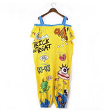 Women Jumpsuit Hip Hop Overalls Romper Print Loose Harem Pants Romper-Casual Jumpsuits & Rompers-Arimonz-Yellow-Arimonz