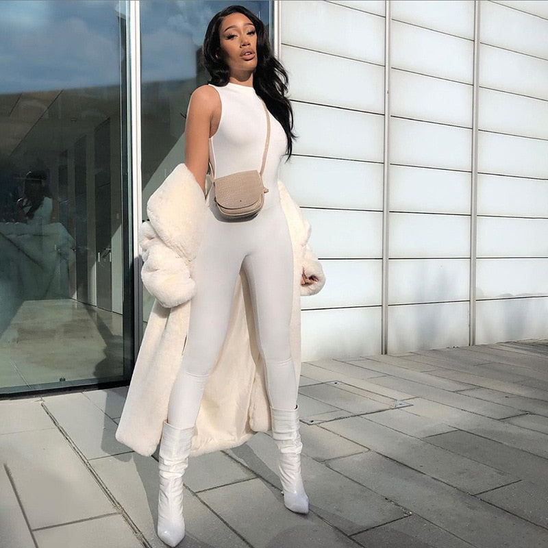 Women Jumpsuit Streetwear Long Sleeve Bodycon Solid Overalls-Night Out Jumpsuits & Rompers-Arimonz-Arimonz